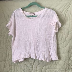 Cream Boutique s/s shirt w/ruffle, xs